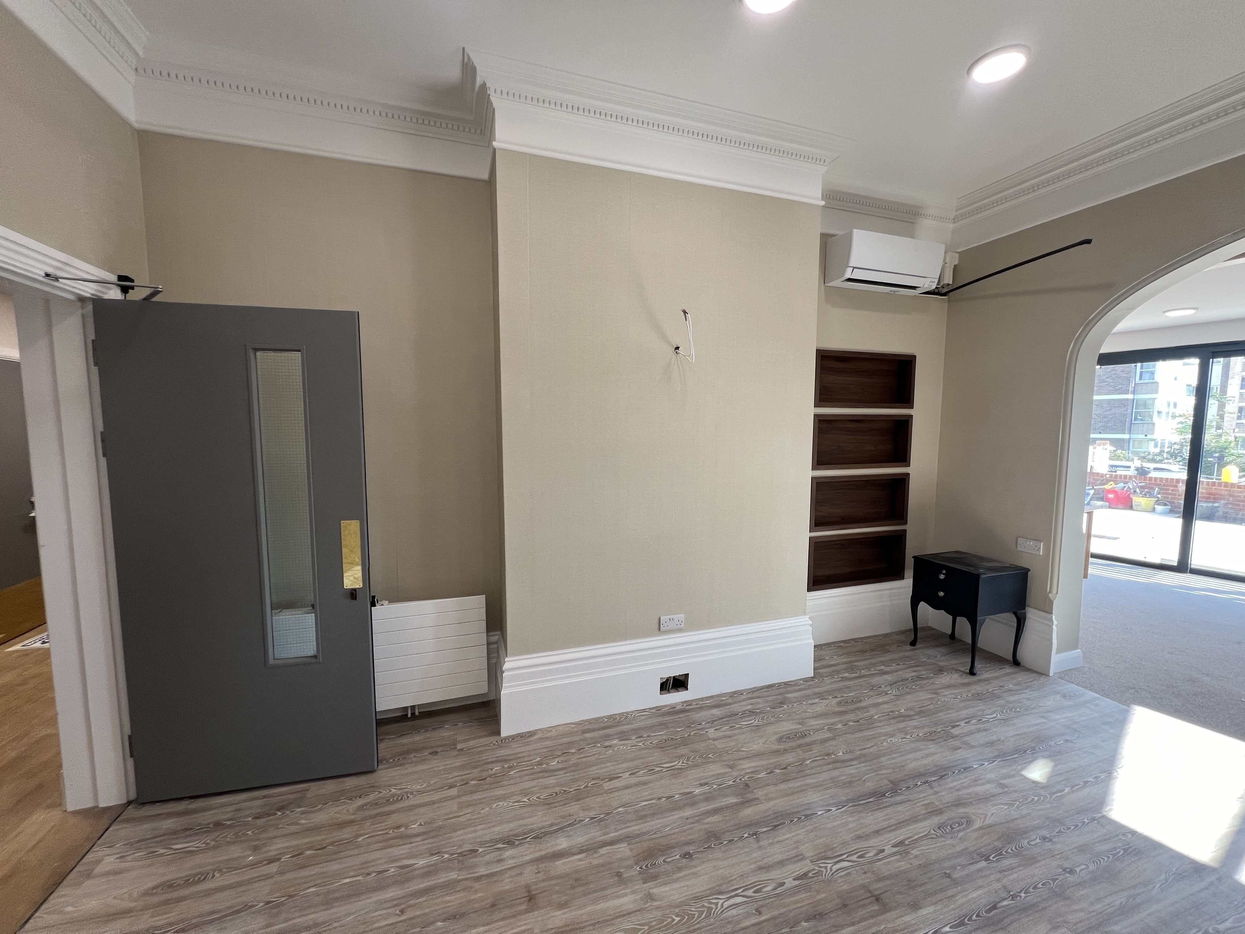 Close detail of immaculate interior painting work by DecorInnovations